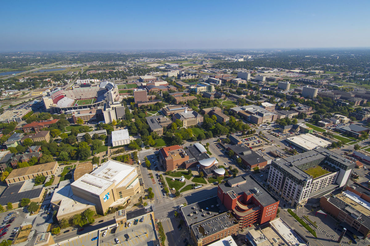Aerial view of UNL city campus