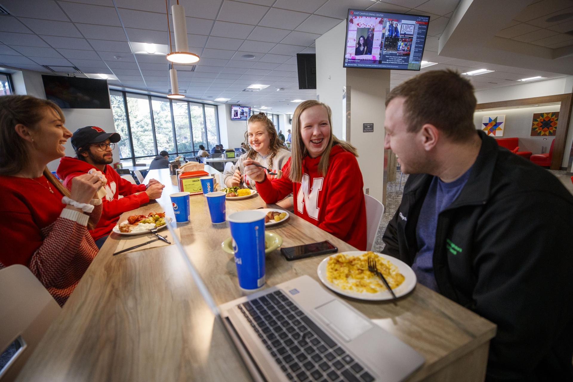Students dine in the East Campus Dining Center