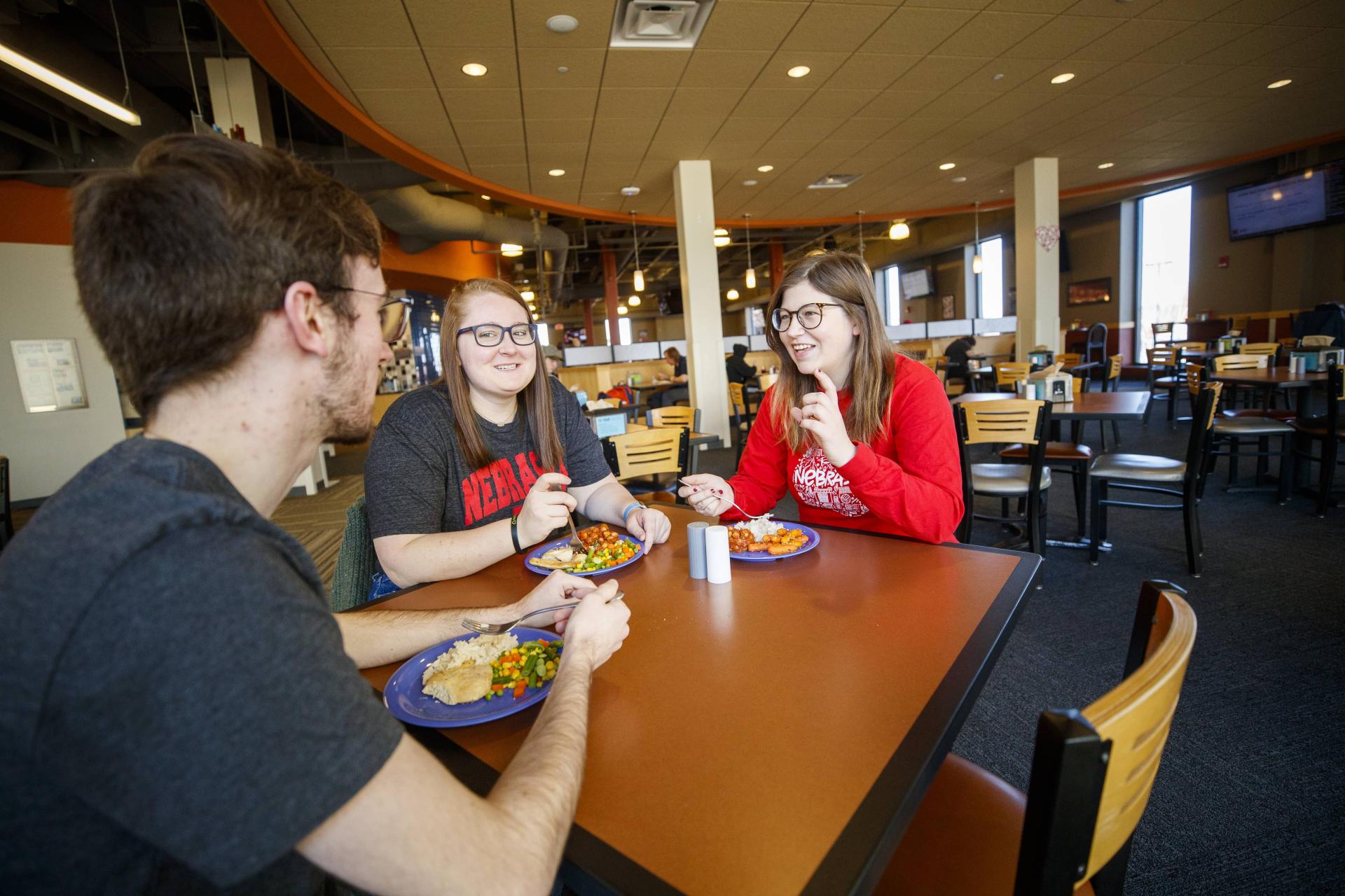 Students dine in the Harper Dining Center