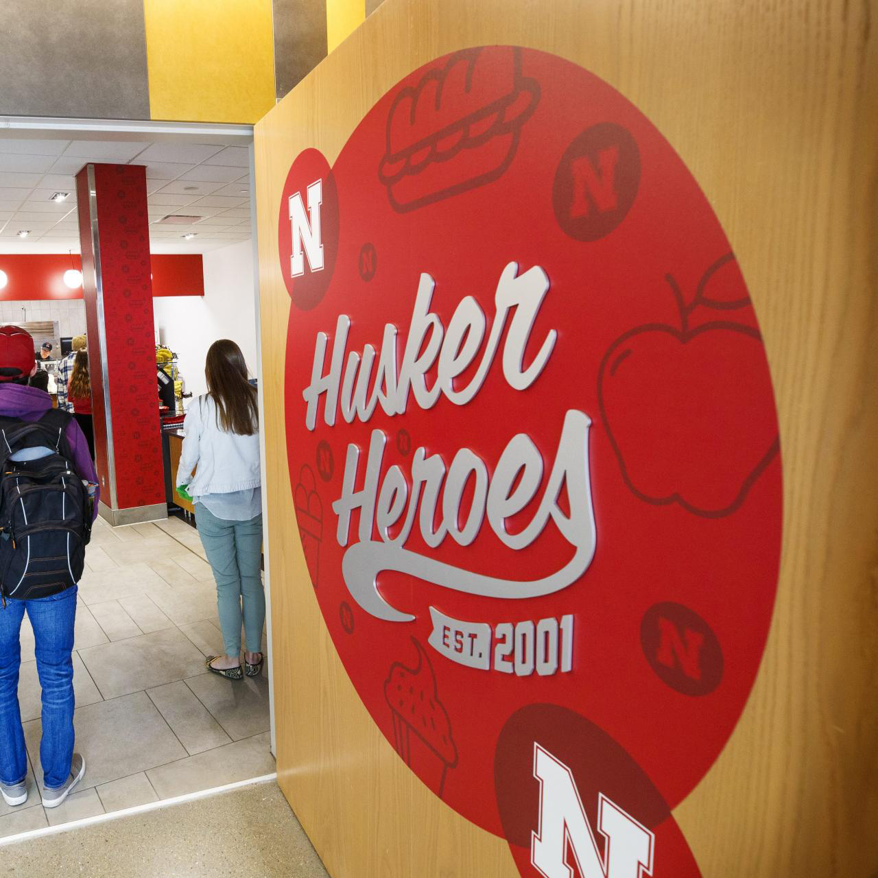Husker Heroes sign outside Husker Heroes at Cather
